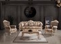 Casa Padrino Luxus Barock Wohnzimmer Set Taupe / Bronze / Gold - 2 Sofas & 2 Sessel & 1 Couchtisch - Wohnzimmer M�bel im Barockstil - Edel & Prunkvoll