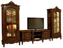 Casa Padrino Luxus Barock Wohnzimmer Set Dunkelbraun - 1 Barock TV Schrank & 2 Barock Vitrinen - Luxus Wohnzimmer M�bel im Barockstil - Barock M�bel - Edel & Prunkvoll 