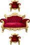 Casa Padrino Luxus Barock Wohnzimmer Set Bordeauxrot / Gold - 1 Barock Sofa & 2 Barock Sessel - Wohnzimmer M�bel im Barockstil - Edel & Prunkvoll