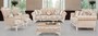 Casa Padrino Luxus Barock Wohnzimmer Set Beige / Wei� - 2 Sofas & 2 Sessel & 1 Hocker - Wohnzimmer M�bel im Barockstil - Edel & Prunkvoll