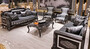 Casa Padrino Luxus Barock Wohnzimmer Set Grau / Schwarz / Silber - 2 Barock Sofas & 2 Barock Sessel & 1 Barock Couchtisch - Barock Wohnzimmer M�bel