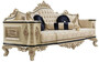Casa Padrino Luxus Barock Wohnzimmer Set Wei� / Creme / Schwarz / Antik Gold - 2 Barock Sofas & 2 Barock Sessel & 1 Barock Couchtisch - Luxus Wohnzimmer M�bel im Barockstil - Barock M�bel