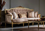 Casa Padrino Luxus Barock Wohnzimmer Set Rosa / Wei� / Gold - 2 Sofas & 2 Sessel & 1 Couchtisch - Prunkvolle Wohnzimmer M�bel im Barockstil