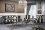 Casa Padrino Luxus Barock Wohnzimmer Set Schwarz / Gold / Silber - 1 Sofa & 2 Sessel & 1 Couchtisch & 1 Beistelltisch - Barockm�bel