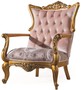 Casa Padrino Luxus Barock Wohnzimmer Set Rosa / Gold - 2 Sofas & 2 Sessel & 1 Couchtisch - Wohnzimmer M�bel - Edel & Prunkvoll