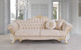 Casa Padrino Barock Wohnzimmer Set Beige / Wei� / Gold - 2 Sofas & 2 Sessel & 1 Couchtisch - Wohnzimmer M�bel im Barockstil - Edle Barock M�bel