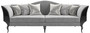 Casa Padrino Luxus Art Deco Wohnzimmer Set Grau / Schwarz / Silber - 2 Sofas & 2 Sessel & 1 Couchtisch mit Marmorplatte - Edle Art Deco Wohnzimmer M�bel