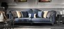 Casa Padrino Luxus Barock Wohnzimmer Set Blau / Gold / Schwarz - 2 Sofas & 2 Sessel & 1 Couchtisch & 2 Beistelltische - Barock M�bel - Edel & Prunkvoll