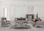 Casa Padrino Luxus Barock Wohnzimmer Set Lila / Beige / Silber / Gold - 2 Sofas & 2 Sessel & 1 Couchtisch - Wohnzimmer M�bel im Barockstil - Edel & Prunkvoll