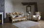 Casa Padrino Luxus Barock Wohnzimmer Set Gold / Wei� / Grau / Gold - 2 Sofas & 2 Sessel & 1 Couchtisch - Barock Wohnzimmer M�bel - Edel & Prunkvoll