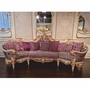 Casa Padrino Luxus Barock Wohnzimmer Sofa Lila / Wei� / Gold 297 cm - Made in Italy 