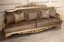 Casa Padrino Luxus Barock Wohnzimmer Sofa Grau / Gold - Handgefertigtes Barockstil Sofa - Luxus Wohnzimmer M�bel im Barockstil - Barock M�bel - Edel & Prunkvoll
