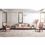 Casa Padrino Luxus Barock Wohnzimmer Sofa mit Kissen Beige / Braun 225 cm - Barock M�bel