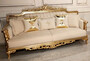 Casa Padrino Luxus Barock Wohnzimmer Sofa Creme / Gold - Handgefertigtes Barockstil Sofa - Luxus Wohnzimmer M�bel im Barockstil - Barock M�bel - Edel & Prunkvoll