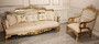 Casa Padrino Luxus Barock Wohnzimmer Sofa Creme / Gold - Handgefertigtes Barockstil Sofa - Luxus Wohnzimmer M�bel im Barockstil - Barock M�bel - Edel & Prunkvoll