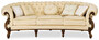 Casa Padrino Luxus Barock Wohnzimmer Sofa Creme / Braun - Handgefertigtes Barockstil Sofa - Prunkvolle Luxus Wohnzimmer M�bel im Barockstil - Barock M�bel