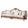 Casa Padrino Luxus Barock Wohnzimmer Sofa Wei� / Braun 295 cm - Barock M�bel