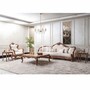 Casa Padrino Luxus Barock Wohnzimmer Sofa Wei� / Braun 295 cm - Barock M�bel
