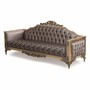 Casa Padrino Luxus Barock Wohnzimmer Sofa Grau / Gold 230 cm - Barock M�bel
