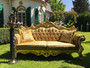 Pomp��s by Casa Padrino Luxus Barock 3er Sofa Gold Bouquet Muster / Gold - Pomp��ses Barock Sofa designed by Harald Gl��ckler 