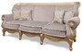 Casa Padrino Luxus Barock Wohnzimmer Sofa Grau / Gold - Handgefertigtes Barockstil Sofa - Prunkvolle Luxus Wohnzimmer M�bel im Barockstil - Barock M�bel