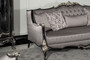 Casa Padrino Luxus Barock Wohnzimmer Sofa Silber / Schwarz / Silber - Prunkvolles Barockstil Sofa mit dekorativen Kissen - Luxus Wohnzimmer M�bel im Barockstil - Barock M�bel