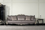 Casa Padrino Luxus Barock Wohnzimmer Sofa Silber / Schwarz / Silber - Prunkvolles Barockstil Sofa mit dekorativen Kissen - Luxus Wohnzimmer M�bel im Barockstil - Barock M�bel