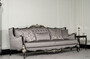 Casa Padrino Luxus Barock Wohnzimmer Sofa Silber / Schwarz / Silber - Prunkvolles Barockstil Sofa mit dekorativen Kissen - Luxus Wohnzimmer M�bel im Barockstil - Barock M�bel