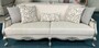 Casa Padrino Luxus Barock Wohnzimmer Sofa Creme / Silber 217 cm - Barock Wohnzimmer M�bel 