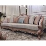 Casa Padrino Luxus Barock Wohnzimmer Sofa Grau / Braun / Silber 295 cm - Barock M�bel