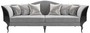Casa Padrino Luxus Art Deco Wohnzimmer Sofa Grau / Schwarz 255 x 92 x H. 100 cm - Luxus Qualit�t - Art Deco M�bel 