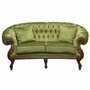 Casa Padrino Luxus Barock Samt Sofa Gr�n / Dunkelbraun 165 cm - Barock M�bel 