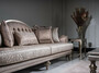 Casa Padrino Luxus Barock Wohnzimmer Sofa Rosa / Silber - Handgefertigtes Massivholz Sofa mit elegantem Muster und dekorativen Kissen - Wohnzimmer M�bel im Barockstil