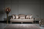 Casa Padrino Luxus Barock Wohnzimmer Sofa Rosa / Silber - Handgefertigtes Massivholz Sofa mit elegantem Muster und dekorativen Kissen - Wohnzimmer M�bel im Barockstil
