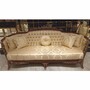 Casa Padrino Luxus Barock Wohnzimmer Sofa Gold / Dunkelbraun / Grau / Bronze 245 cm - Barock M�bel