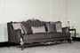 Casa Padrino Luxus Barock Wohnzimmer Sofa Lila / Schwarz / Silber - Prunkvolles Barockstil Sofa mit dekorativen Kissen - Luxus Wohnzimmer M�bel im Barockstil - Barock M�bel