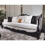 Casa Padrino Luxus Barock Wohnzimmer Sofa Wei� / Dunkelbraun 252 cm - Barock M�bel