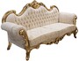 Casa Padrino Luxus Barock Sofa Wei� / Gold 235 cm - Barock Wohnzimmer M�bel