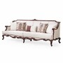 Casa Padrino Luxus Barock Wohnzimmer Sofa Wei� / Dunkelbraun 260 cm - Barock M�bel