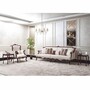 Casa Padrino Luxus Barock Wohnzimmer Sofa Wei� / Dunkelbraun 260 cm - Barock M�bel