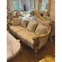 Casa Padrino Luxus Barock Wohnzimmer Sofa Creme / Gold 220 cm - Barock M�bel