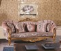 Casa Padrino Luxus Barock Sofa Rosa / Gold 220 x 90 x H. 110 cm - Prunkvolles Wohnzimmer Sofa mit Glitzersteinen und dekorativen Kissen