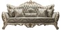 Casa Padrino Luxus Barock Wohnzimmer Sofa Grau / Wei� / Gold 235 x 95 x H. 120 cm - Prunkvolle Couch mit Glitzersteinen und dekorativen Kissen - Edle Barockm�bel