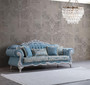 Casa Padrino Luxus Barock Wohnzimmer Sofa mit dekorativen Kissen Hellblau / Grau 237 x 90 x H. 105 cm - Barock M�bel - Edel & Prunkvoll
