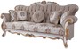 Casa Padrino Luxus Barock Sofa mit Kissen Grau / Mehrfarbig / Wei� / Bronze 232 x 87 x H. 101 cm - Wohnzimmer Couch mit Blumenmuster und wundersch�nen Verzierungen