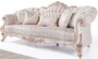 Casa Padrino Luxus Barock Wohnzimmer Sofa mit Kissen Hellgrau / Wei� / Antik Bronze 243 x 89 x H. 106 cm - Barock M�bel