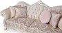 Casa Padrino Luxus Barock Sofa Rosa / Wei� / Gold 237 x 90 x H. 99 cm - Wohnzimmer Couch mit dekorativen Kissen - Barockm�bel
