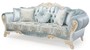 Casa Padrino Luxus Barock Sofa mit dekorativen Kissen T�rkis / Creme / Gold 234 x 87 x H. 99 cm - Wohnzimmerm�bel im Barockstil