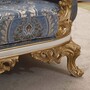 Casa Padrino Luxus Barock Wohnzimmer Set Blau / Wei� / Gold - Barock M�bel