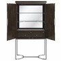 Casa Padrino Luxus Barschrank / Weinschrank Braun / Silber H. 198 cm - Bar M�bel